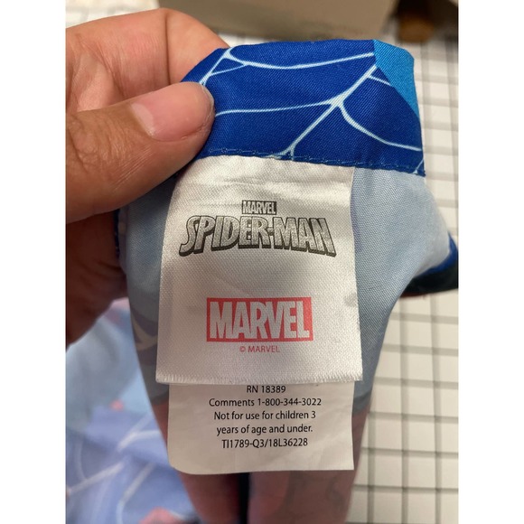 Marvel Spiderman Super Hero 100% Polyester Blue Toddler Bed Polyester Flat Sheet - Picture 5 of 6